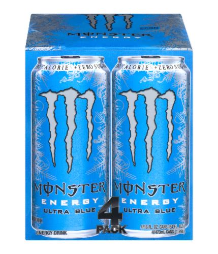 Monster Ultra Blue Energy Drink, 4 cans / 16 fl oz - Kroger