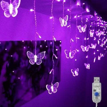 Decorman Butterfly Curtain Lights, 4.9ft 48 LED USB Window Fairy Lights 10 Butterflies 8 Modes ...