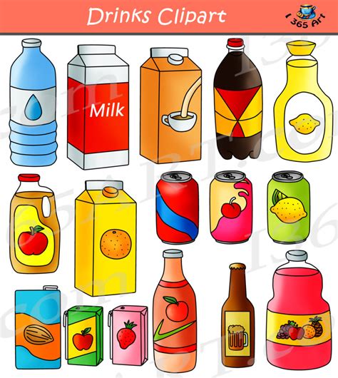 Drinks Clipart - Beverage Bundle - Clipart 4 School