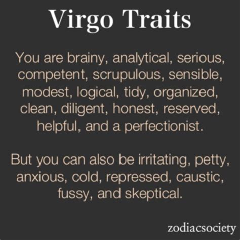 Virgo Personality traits | Virgo traits, Virgo zodiac, Virgo personality