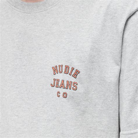 Nudie Roy Logo T-Shirt Grey Melange | END.