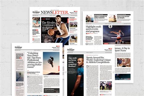 Sports Newsletter / Newspaper Template, Print Templates | GraphicRiver