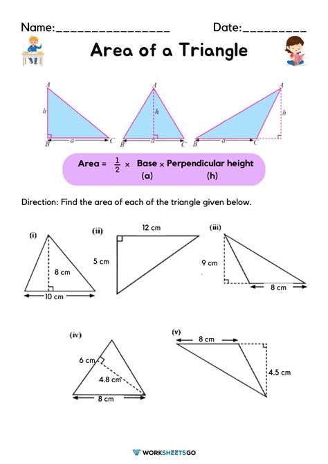 Area Of A Triangle Worksheets | WorksheetsGO