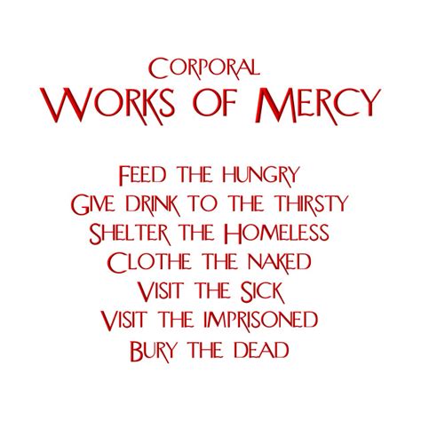 The Corporal Works of Mercy - Corporal Works Of Mercy - T-Shirt | TeePublic