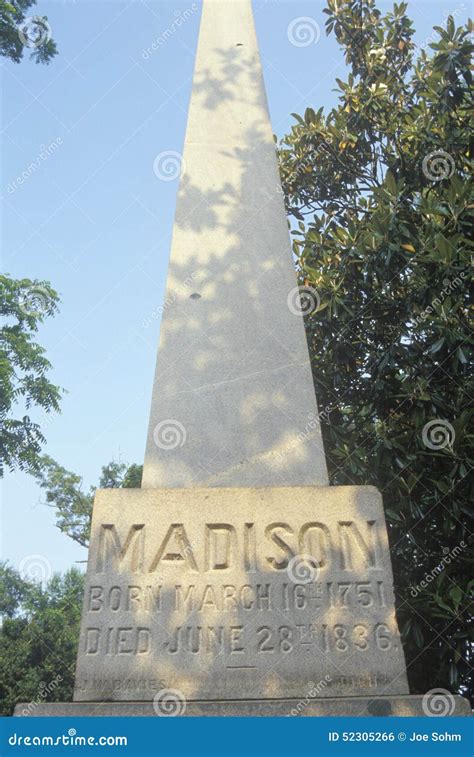 Grave Marker of Burial Place for James and Dolly Madison, Montpelier ...