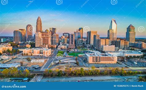 Charlotte North Carolina NC Downtown Skyline Aerial Stock Image - Image ...