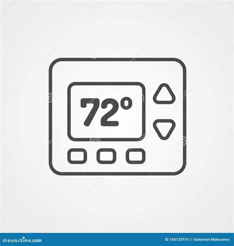 Thermostat Vector Icon Sign Symbol Stock Illustration - Illustration of ...