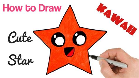 How to Draw a Star Cute and Cartoon | Super easy art tutorial for ...