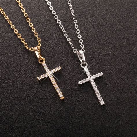 Wholesale Women Austrian Crystal Filled Classic Cross Pendant Chain ...