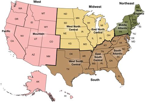 Regions of the United States, according to the US Census Bureau. | Download Scientific Diagram