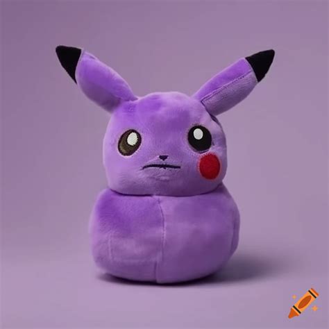 Purple pikachu plushie with mangosteen head