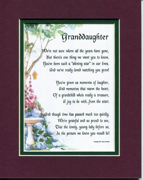 Granddaughter Poem, Granddaughter Gift, Gift for Granddaughter ...