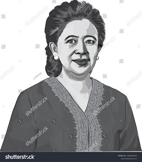 Grayscale Vector Illustration Puan Maharani Indonesian Stock Vector ...