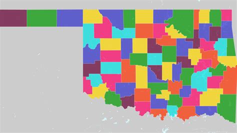 Counties of Oklahoma Interactive Colorful Map