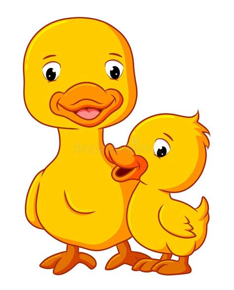 The Duck is Talking and Playing with the Mother Duck Stock Vector ...