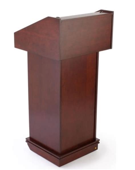 Presentation Style Brown Wood Podium | IEAVR Equipment Rentals