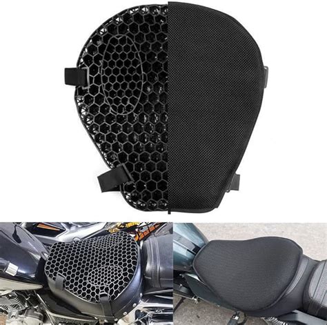 Motorcycle Gel Seat Cushion Moto Shock Absorption Seat Pad 3D Mesh Cover Breathable Comfortable ...