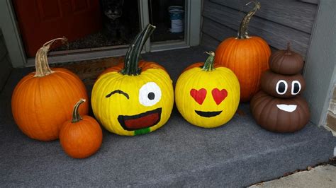 Emoji pumpkins!! | Pumpkin, Pumpkin carving, Orange black