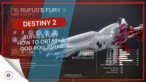 Destiny 2 Rufus's Fury [How To Get & God Roll Perks] - eXputer.com