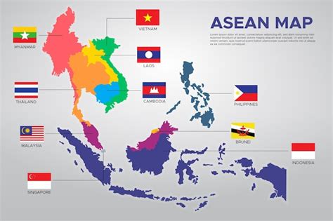 Free Vector | Asean map infographic