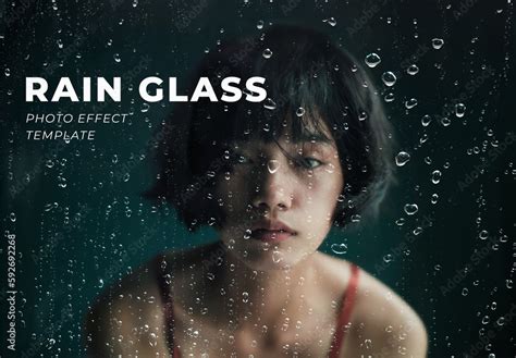 Rain On The Glass Photo Effect Mockup Template Stock Template | Adobe Stock