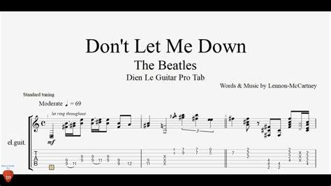 (The Beatles) Don't Let Me Down - Guitar Tutorial + TAB - YouTube