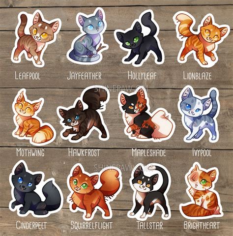 Cute Warrior Cats Sticker Set II Leafpool Jayfeather Hollyleaf ...