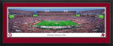 Alabama Crimson Tide Football Night Game Panoramic Picture - Bryant-Denny Stadium