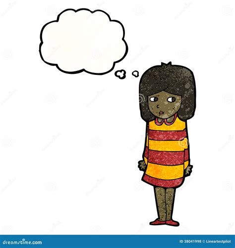 Suspicious girl cartoon stock vector. Illustration of thought - 38041998