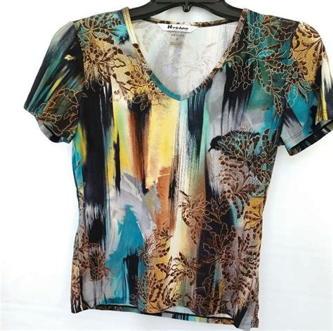 NYGARD Collection Blue and Brown graphic short sleeve SOFT t-shirt, SZ ...