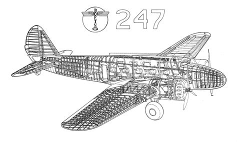 Boeing 247 Line Drawing | How Things Fly