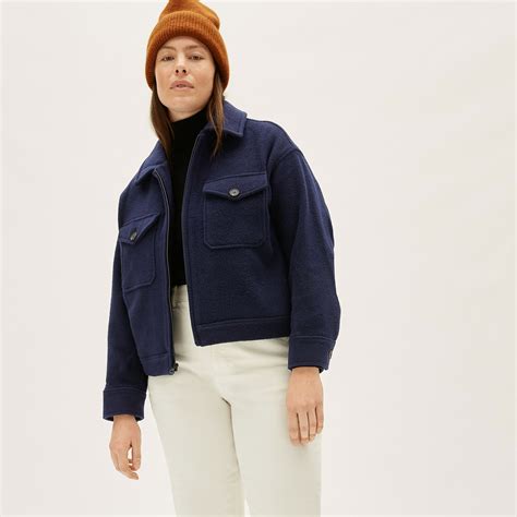 The Wool Mackinaw Jacket Navy – Everlane