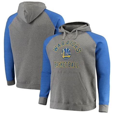 Men's Golden State Warriors Fanatics Branded Heathered Gray Timeless Color Block Hoodie - NBA Store