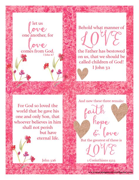 Free Bible Passage Scripture Love Printables | Valentines scripture ...