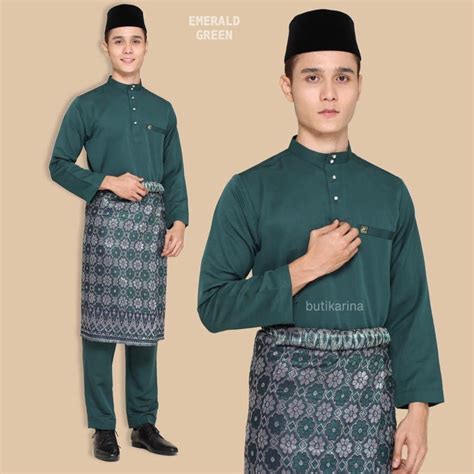 BAJU MELAYU RAYA 2023 HIJAU EMERALD GREEN AYAH ANAK LELAKI DEWASA KANAK KANAK BUDAK BAJU MELAYU ...