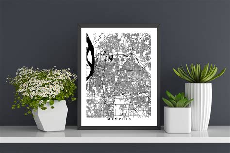 Memphis Map Art Tennessee Custom City Streets Map Print - Etsy