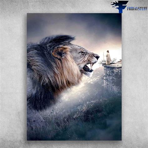 Lion Vs Jesus, God Lion Poster - FridayStuff