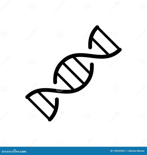 DNA Structure Icon. Linear Molecule Logo. Black Cartoon Illustration of Gene, Biology, Evolution ...