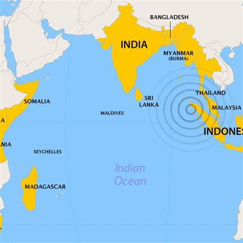 Countries affected by the Indian Ocean Tsunami of 26 December 2004 ...