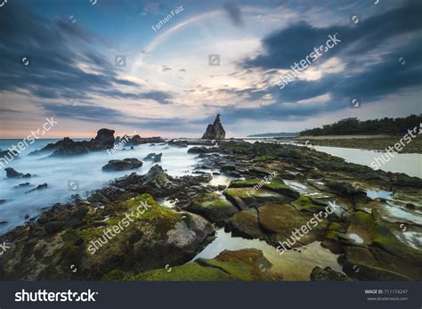 Beautiful Sunset View Tanjung Layar Beach Stock Photo 711174247 ...