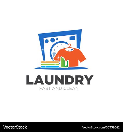 Laundry logo designs simple modern fast and clean Vector Image