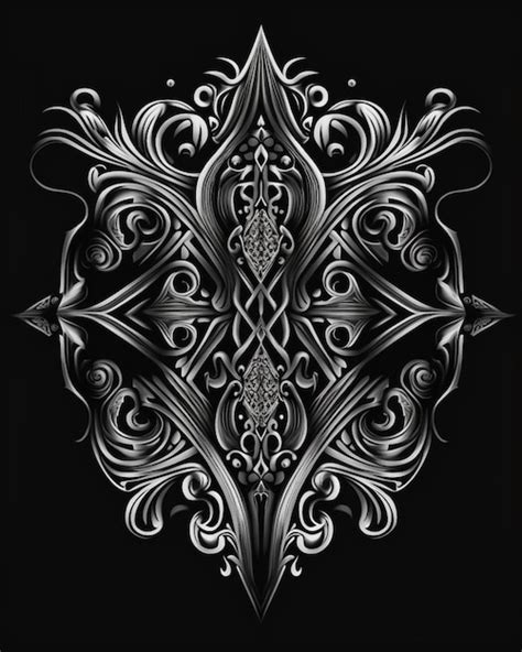 Premium AI Image | a black and white drawing of a decorative design ...