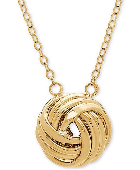 Italian Gold Love Knot 18" Pendant Necklace in 14k Gold & Reviews ...