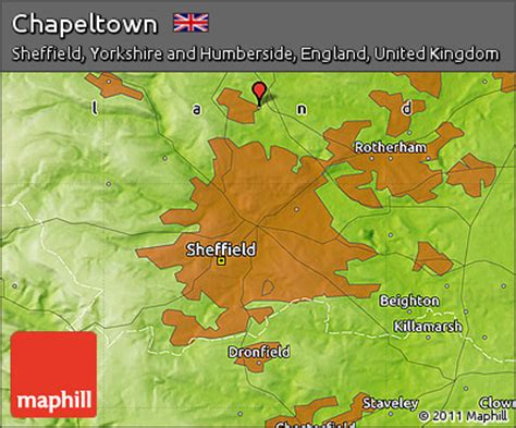 Free Physical Map of Chapeltown