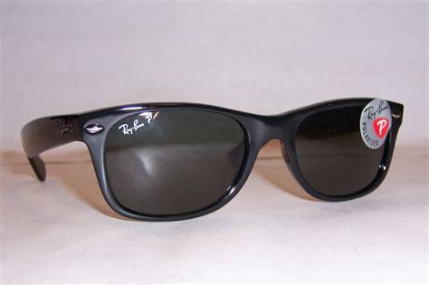 New RAY BAN Sunglasses WAYFARER 2132 901/58 BLACK/GREEN POLARIZED 52mm ...