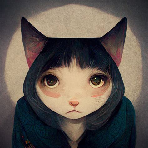 prompthunt: half human, half cat, anime, cute character, Beautiful