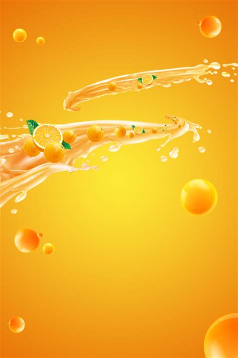 Orange Juice Poster Background, Yellow, Dynamic, Orange Background ...