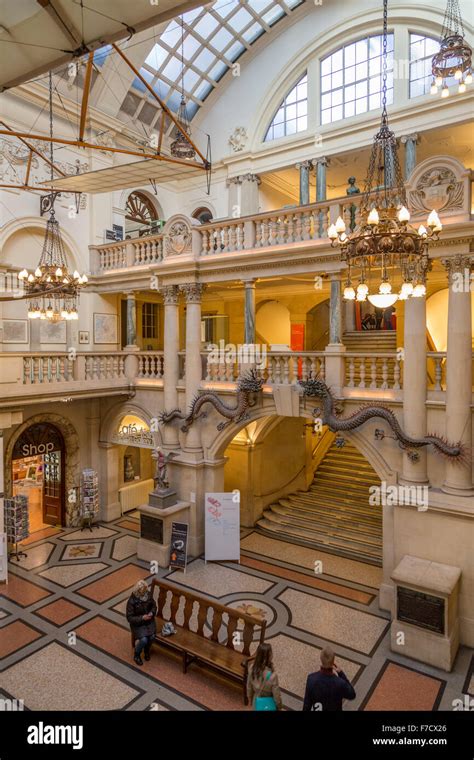 Visitors in main hall at Bristol Museum and art gallery, Clifton ...