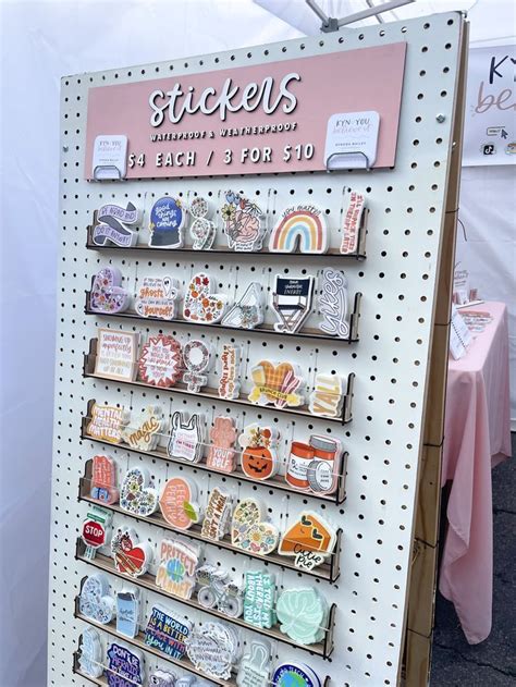 Sticker Pegboard Display for Markets and Pop Up Events | Sticker Shop Market Display | Craft ...