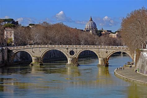 Bridge Over The Tiber River In Rome Italy Photograph by Rick Rosenshein - Fine Art America